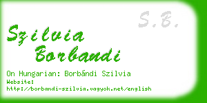 szilvia borbandi business card